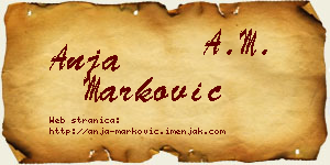 Anja Marković vizit kartica